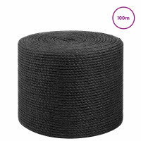Produktbild för Jutegarn 4 Svart 100% Tossa jute