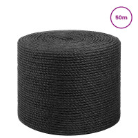 Produktbild för Juterep 6 Svart 100% Tossa jute