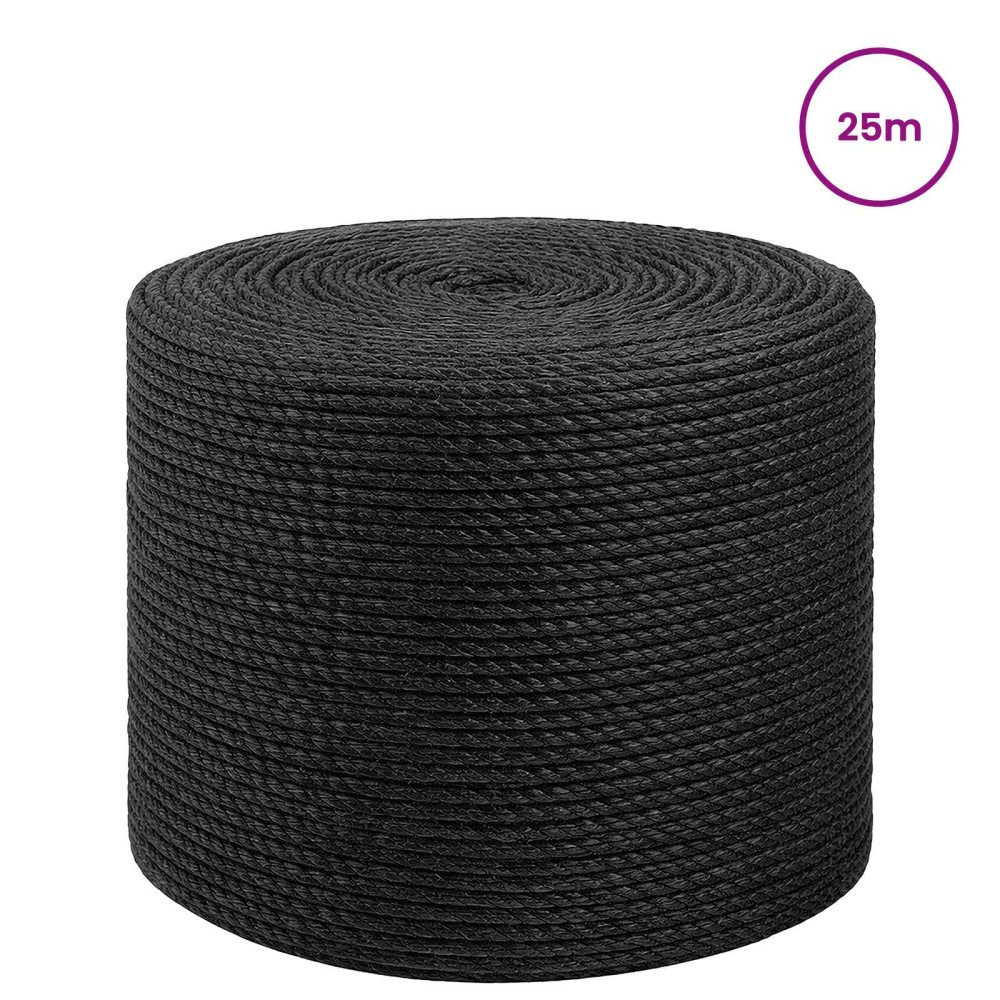 Produktbild för Juterep 8 Svart 100% Tossa jute
