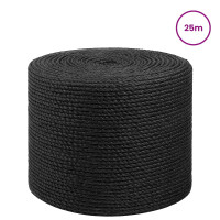 Produktbild för Juterep 8 Svart 100% Tossa jute