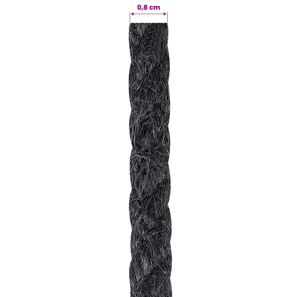 Produktbild för Juterep 8 Svart 100% Tossa jute