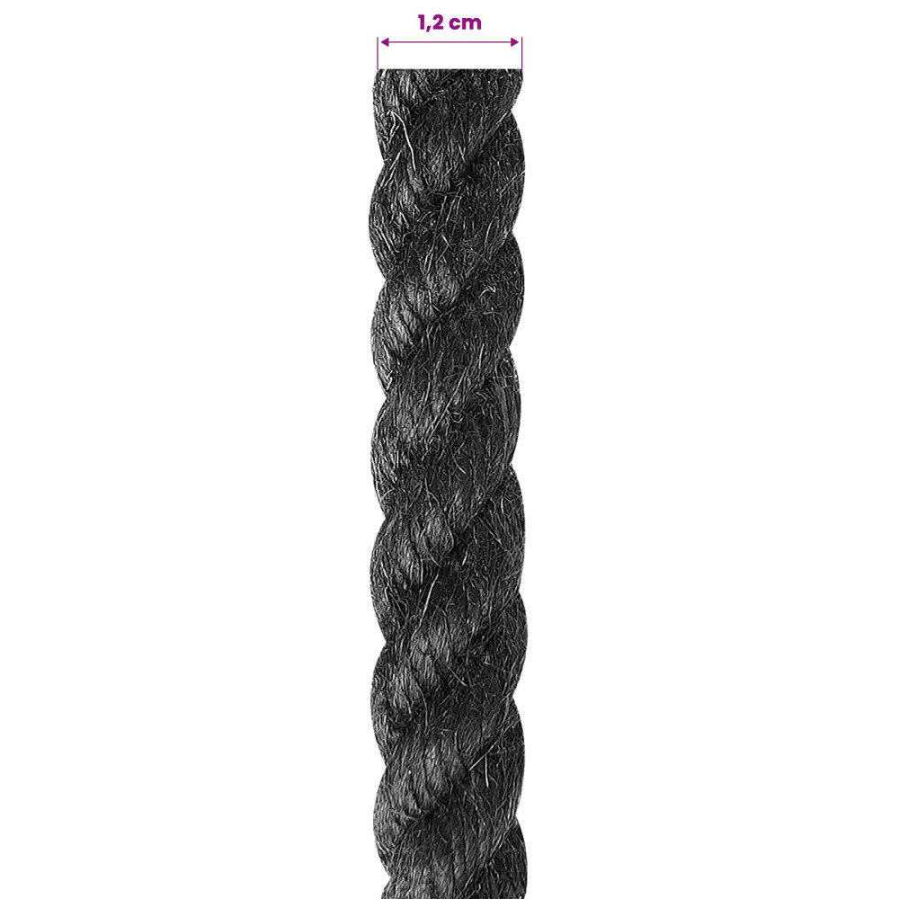 Produktbild för Juterep 12 Svart 100% Tossa jute