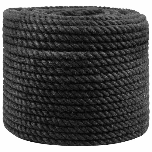 vidaXL Juterep 12 Svart 100% Tossa jute
