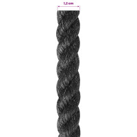 Produktbild för Juterep 12 Svart 100% Tossa jute
