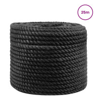 Produktbild för Juterep 14 Svart 100% Tossa jute