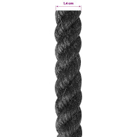 Produktbild för Juterep 14 Svart 100% Tossa jute