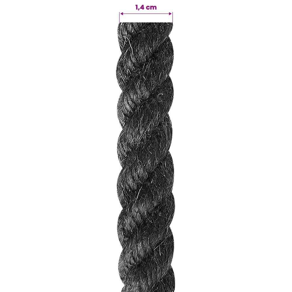 Produktbild för Juterep 14 Svart 100% Tossa jute