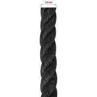 Produktbild för Juterep 16 Svart 100% Tossa jute