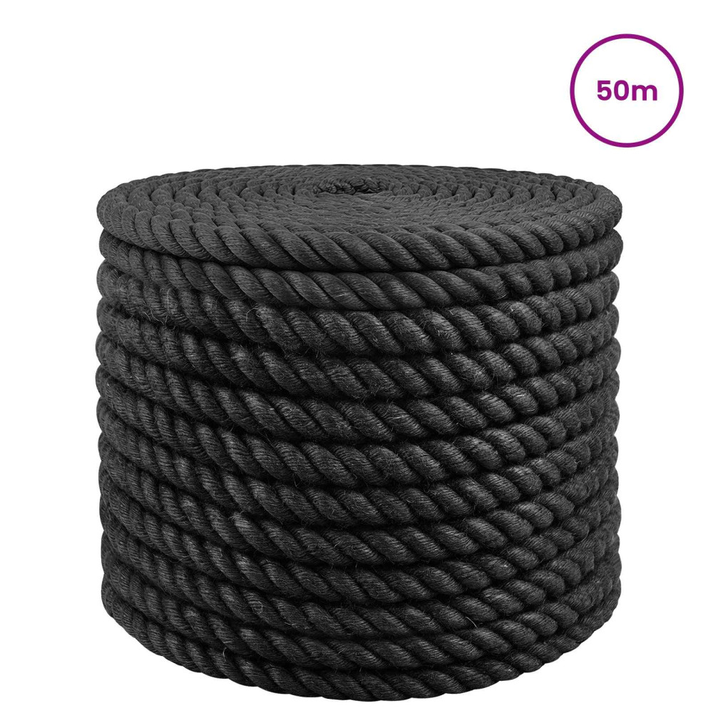 Produktbild för Juterep 16 Svart 100% Tossa jute