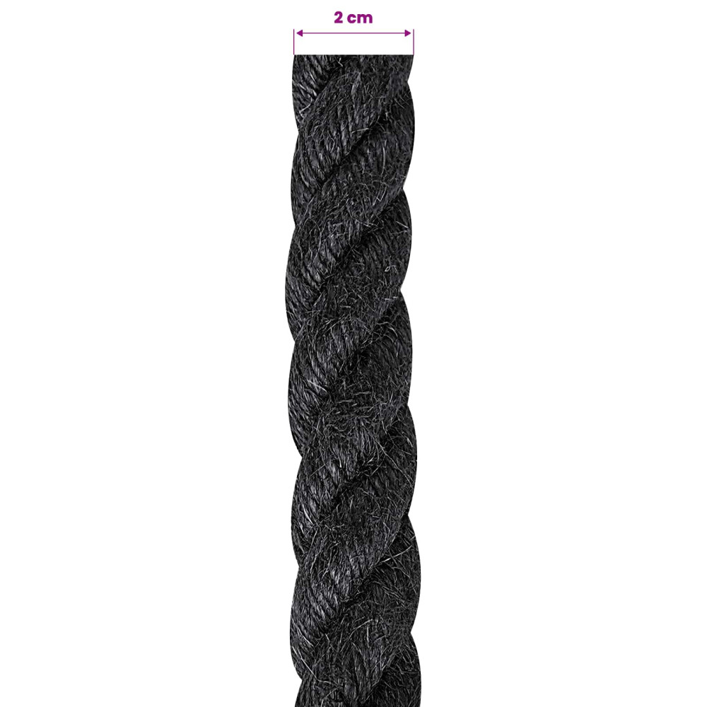 Produktbild för Juterep 20 Svart 100% Tossa jute