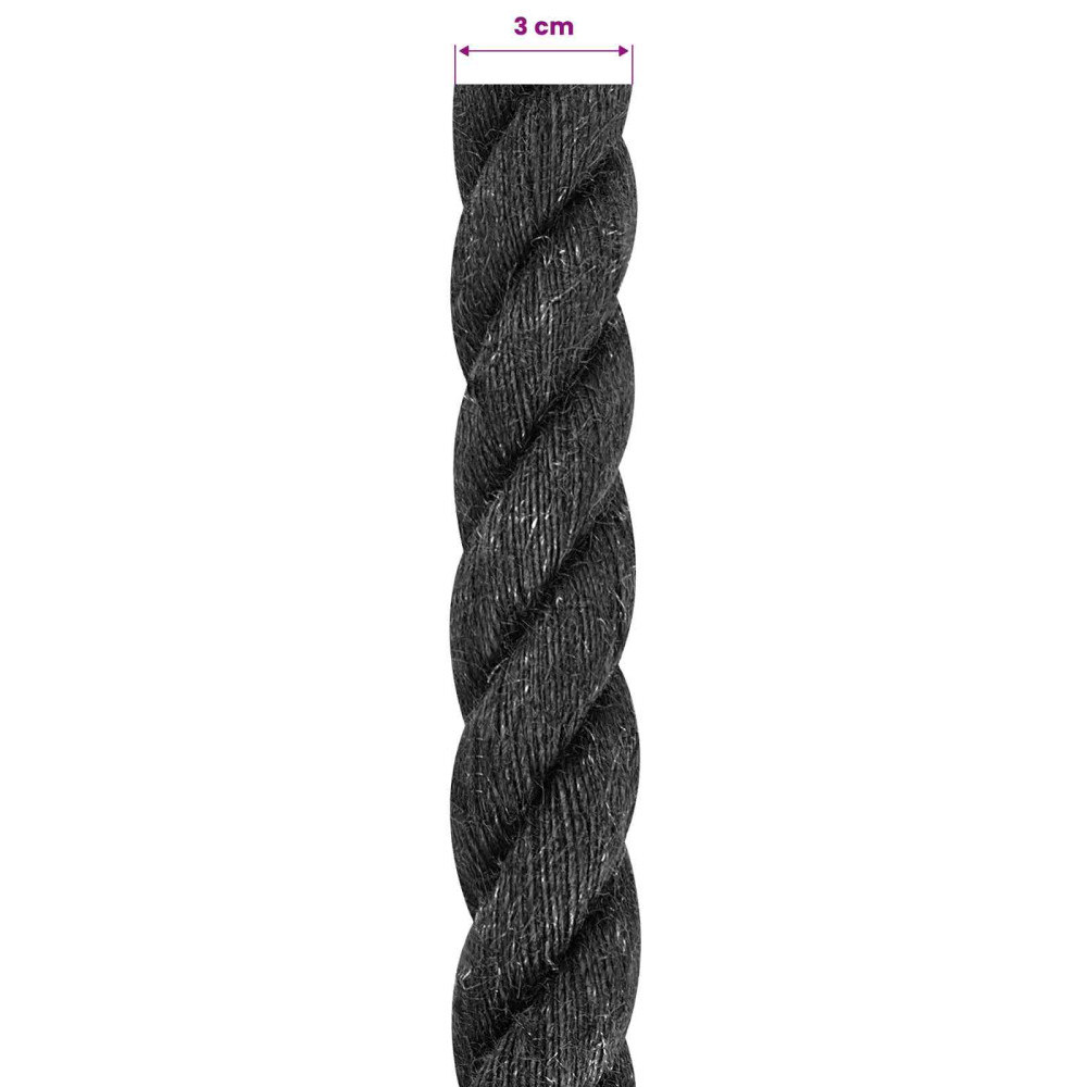Produktbild för Juterep 30 Svart 100% Tossa jute