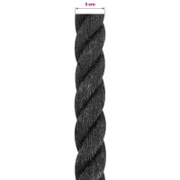 Produktbild för Juterep 30 Svart 100% Tossa jute