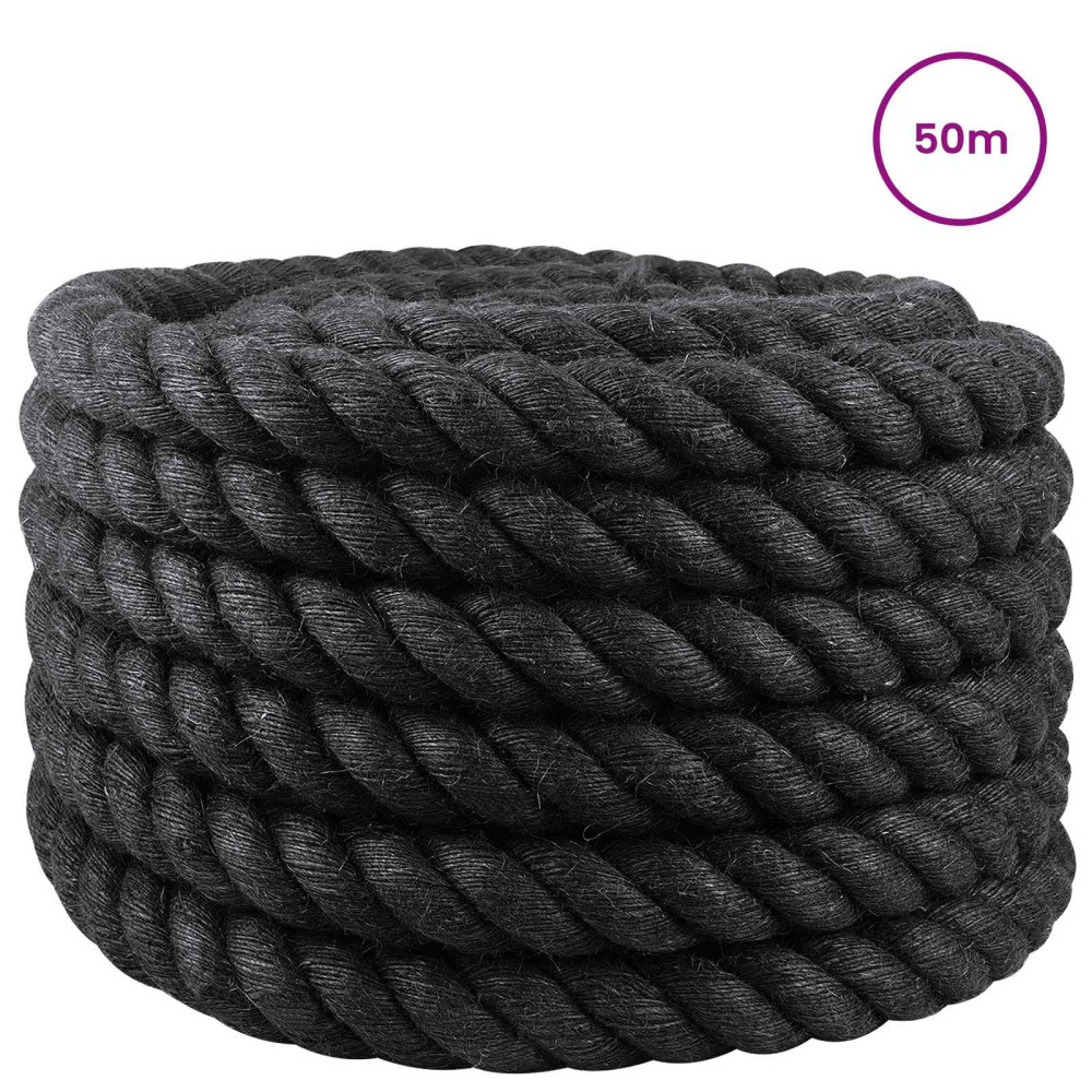 Produktbild för Juterep 30 Svart 100% Tossa jute