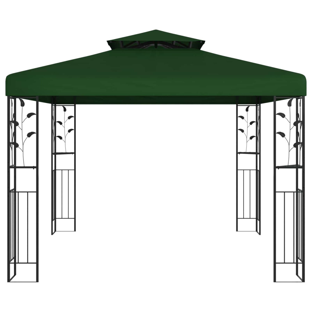 Produktbild för Paviljong 3 x 3 x 2,68 m Grön Polyester och Stål