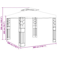 Produktbild för Paviljong 3 x 3 x 2,68 m Grön Polyester och Stål