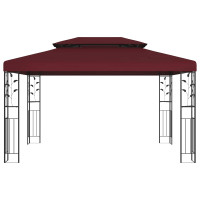 Produktbild för Paviljong 3,97 x 2,96 x 2,68 m Vinröd Polyester och Stål