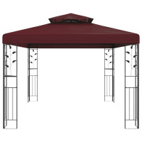 Produktbild för Paviljong 3,97 x 2,96 x 2,68 m Vinröd Polyester och Stål
