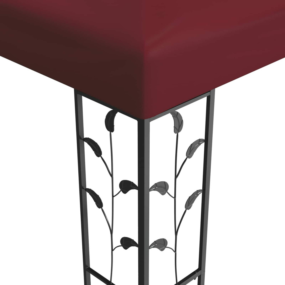 Produktbild för Paviljong 3,97 x 2,96 x 2,68 m Vinröd Polyester och Stål