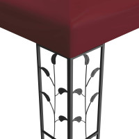 Produktbild för Paviljong 3,97 x 2,96 x 2,68 m Vinröd Polyester och Stål