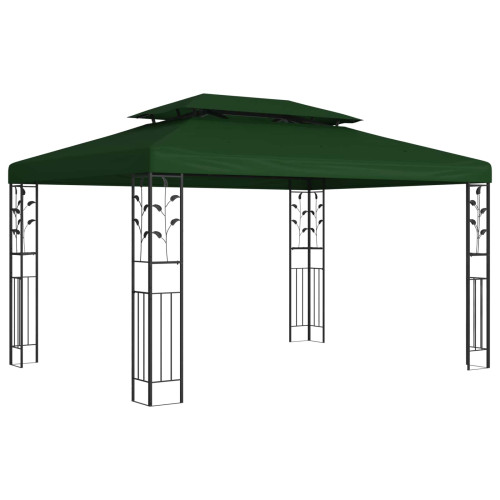 vidaXL Paviljong 3,97 x 2,96 x 2,68 m Grön Polyester och Stål
