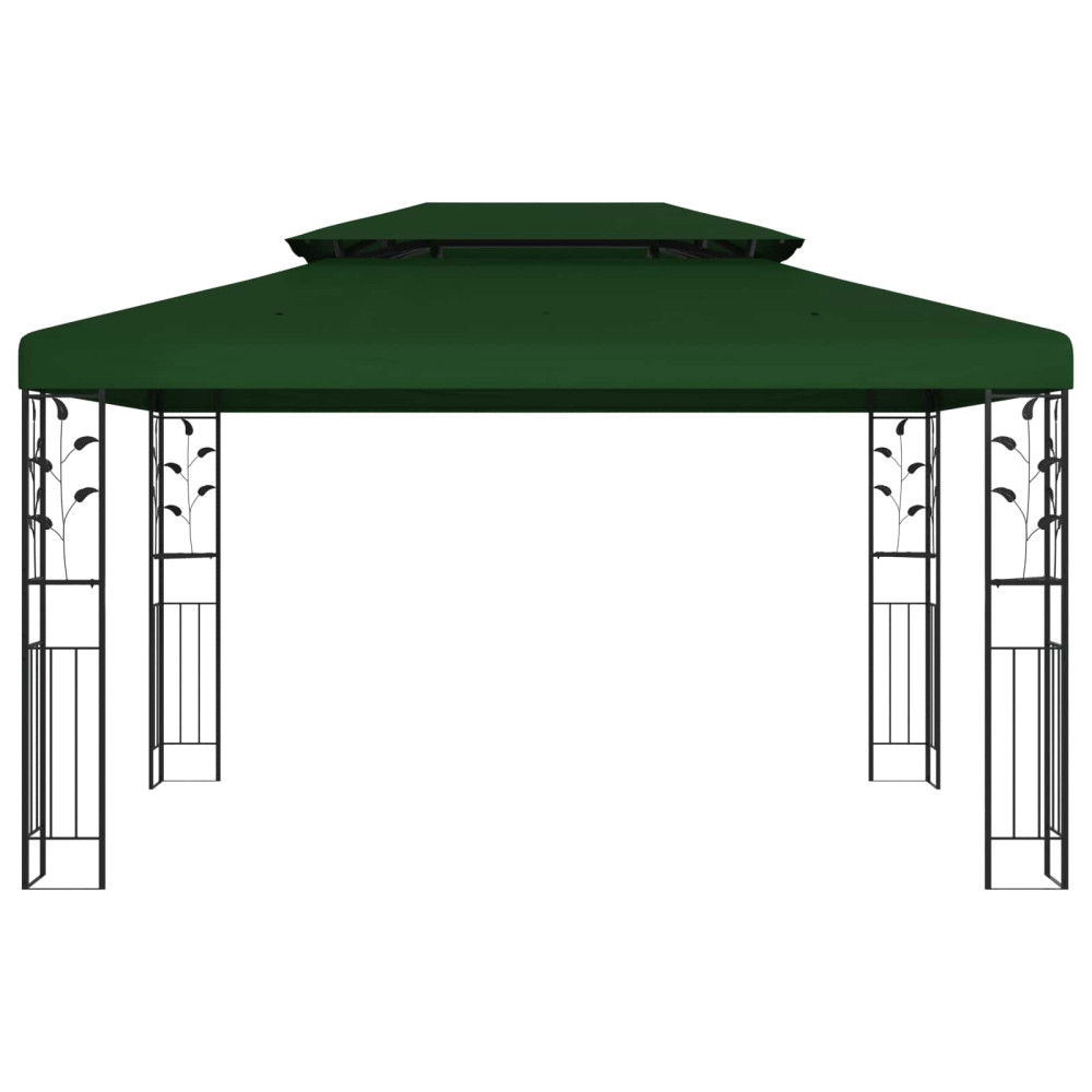 Produktbild för Paviljong 3,97 x 2,96 x 2,68 m Grön Polyester och Stål