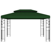 Produktbild för Paviljong 3,97 x 2,96 x 2,68 m Grön Polyester och Stål