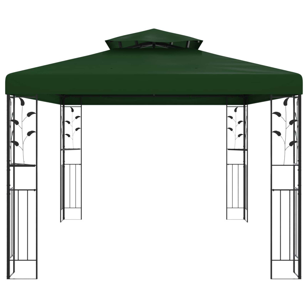 Produktbild för Paviljong 3,97 x 2,96 x 2,68 m Grön Polyester och Stål