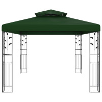 Produktbild för Paviljong 3,97 x 2,96 x 2,68 m Grön Polyester och Stål