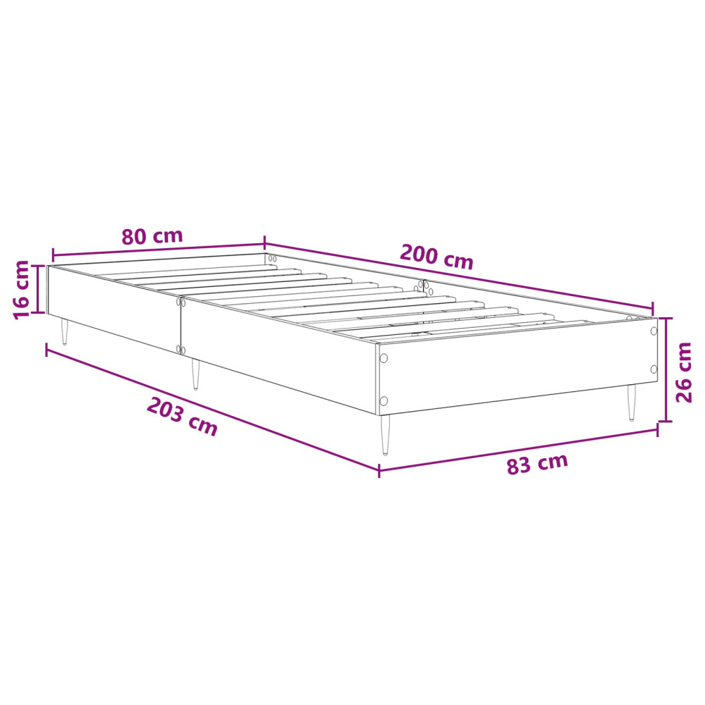 Produktbild för Sängram Vit 80 x 200 cm Konstruerat trä