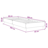 Produktbild för Sängram Vit 80 x 200 cm Konstruerat trä