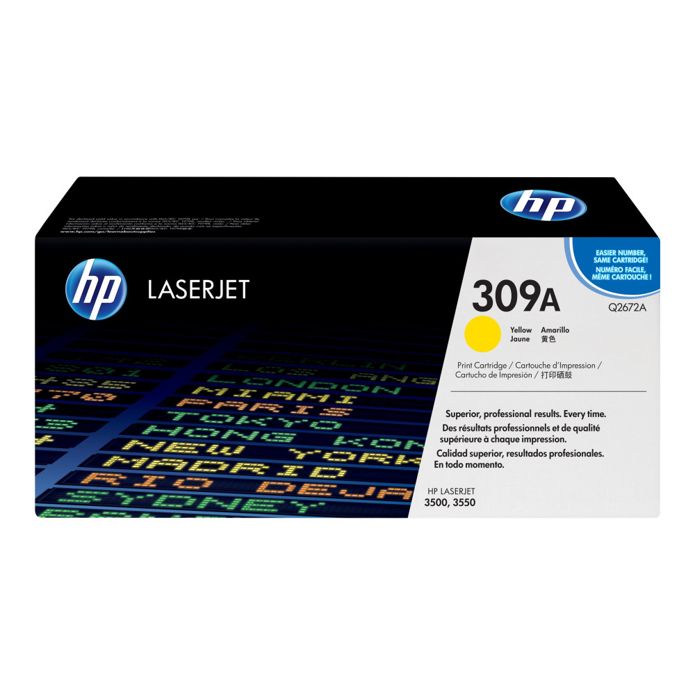 Produktbild för HP 309A - gul - original - LaserJet - tonerkassett (Q2672A)