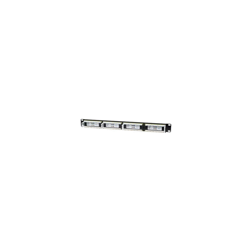 Produktbild för Intellinet Patch Panel, Cat6, UTP, 24-Port, 1U, Black - patch-panel - 1U - 19"