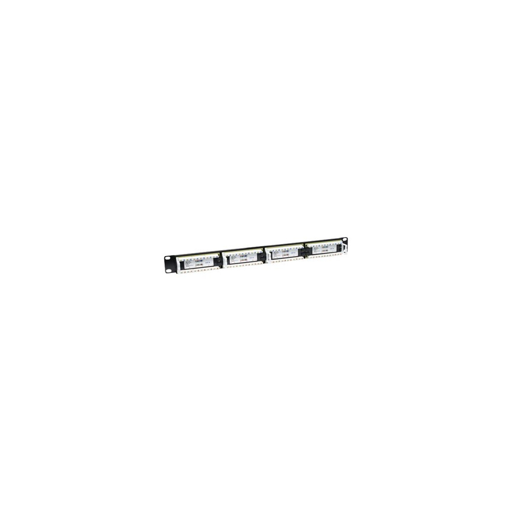 Produktbild för Intellinet Patch Panel, Cat6, UTP, 24-Port, 1U, Black - patch-panel - 1U - 19"