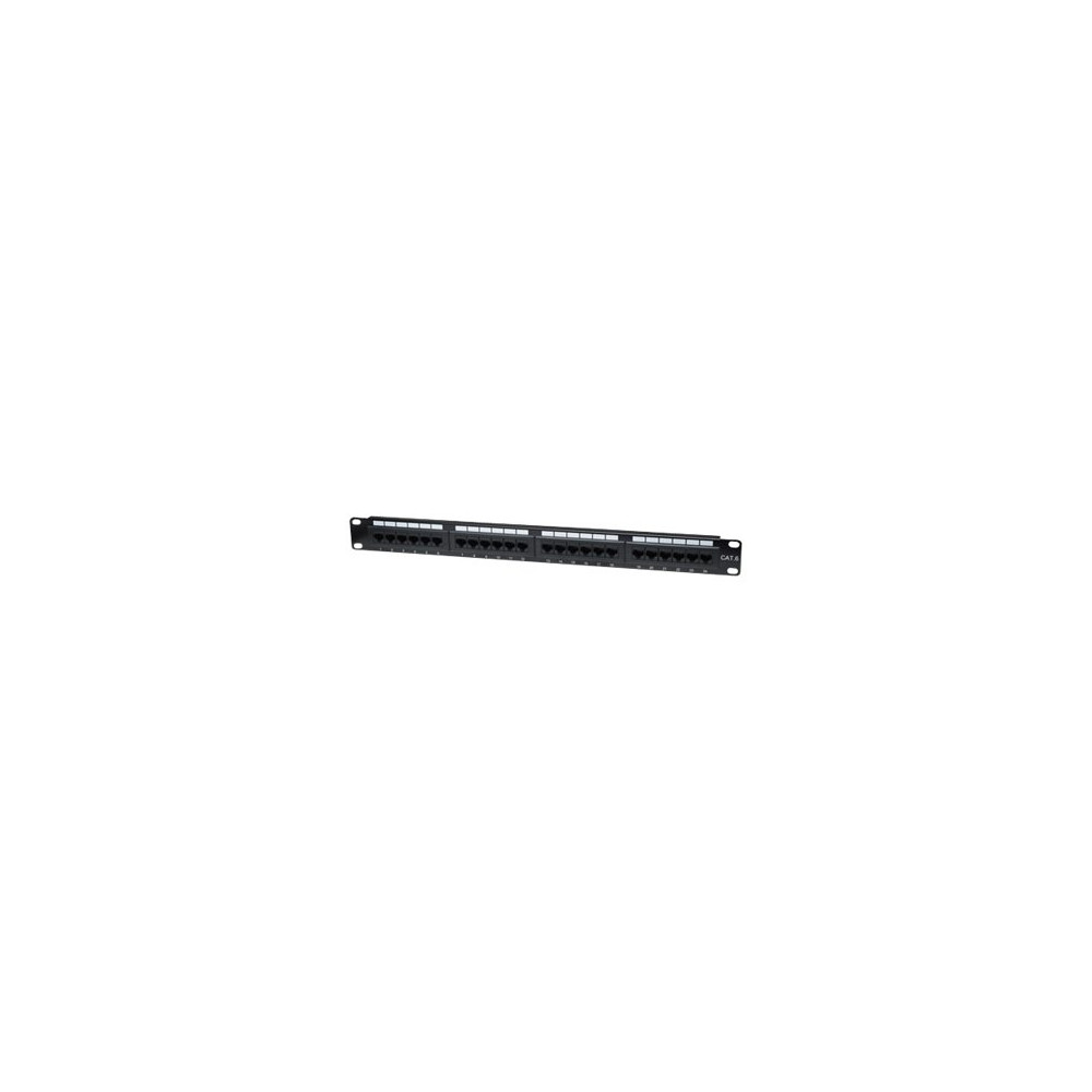 Produktbild för Intellinet Patch Panel, Cat6, UTP, 24-Port, 1U, Black - patch-panel - 1U - 19"