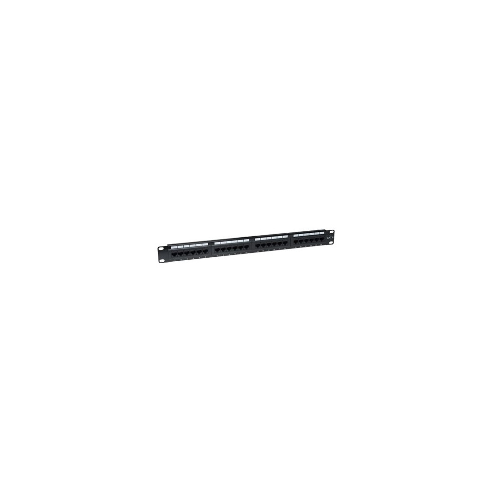 Produktbild för Intellinet Patch Panel, Cat6, UTP, 24-Port, 1U, Black - patch-panel - 1U - 19"