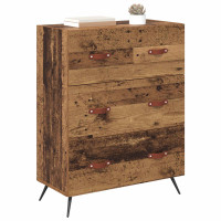 Produktbild för Kommode med låda Gammalt trä 69,5 x 34 x 90 cm Konstruerat trä