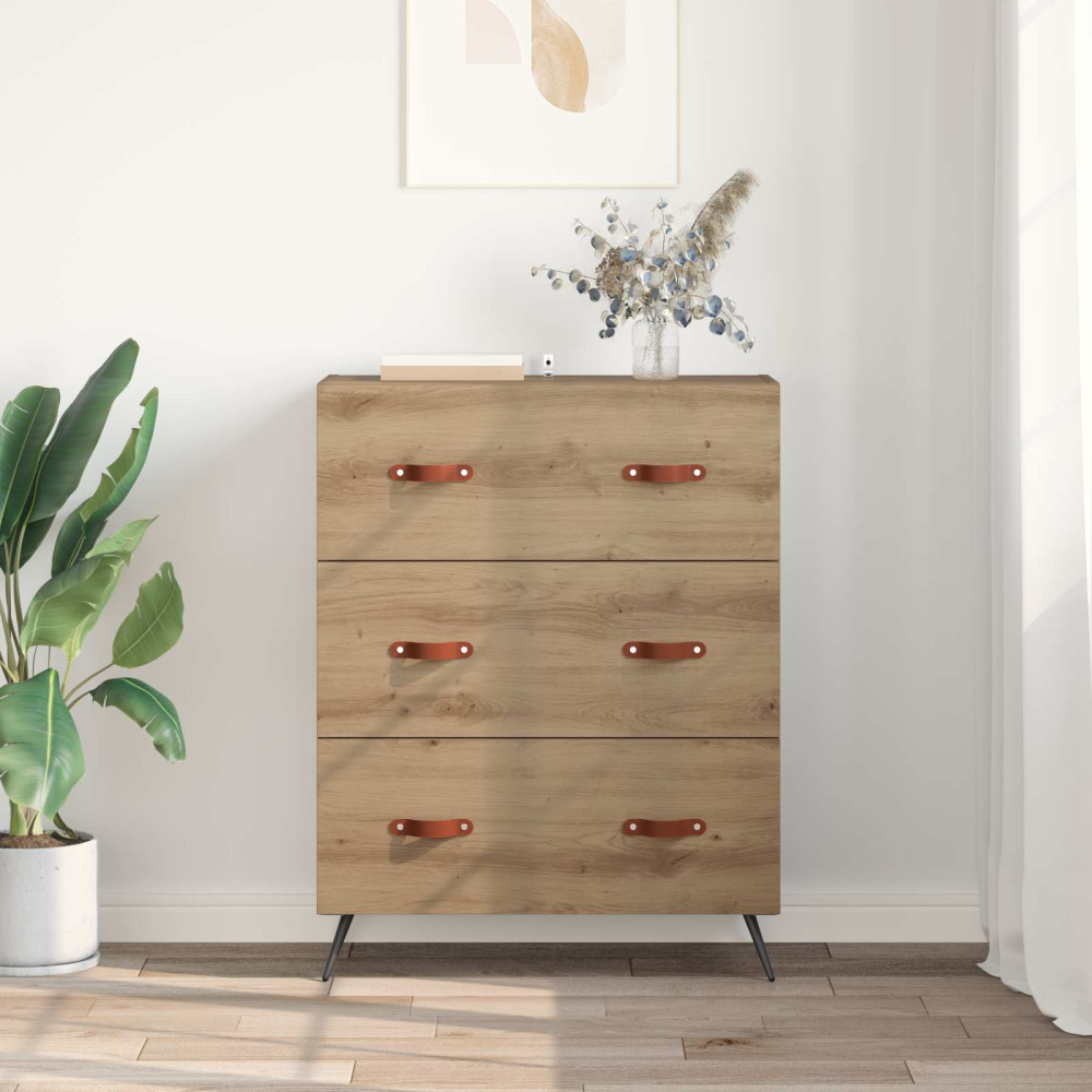 Produktbild för Kommode med låda Artisan Ek 69,5 x 34 x 90 cm Konstruerat trä