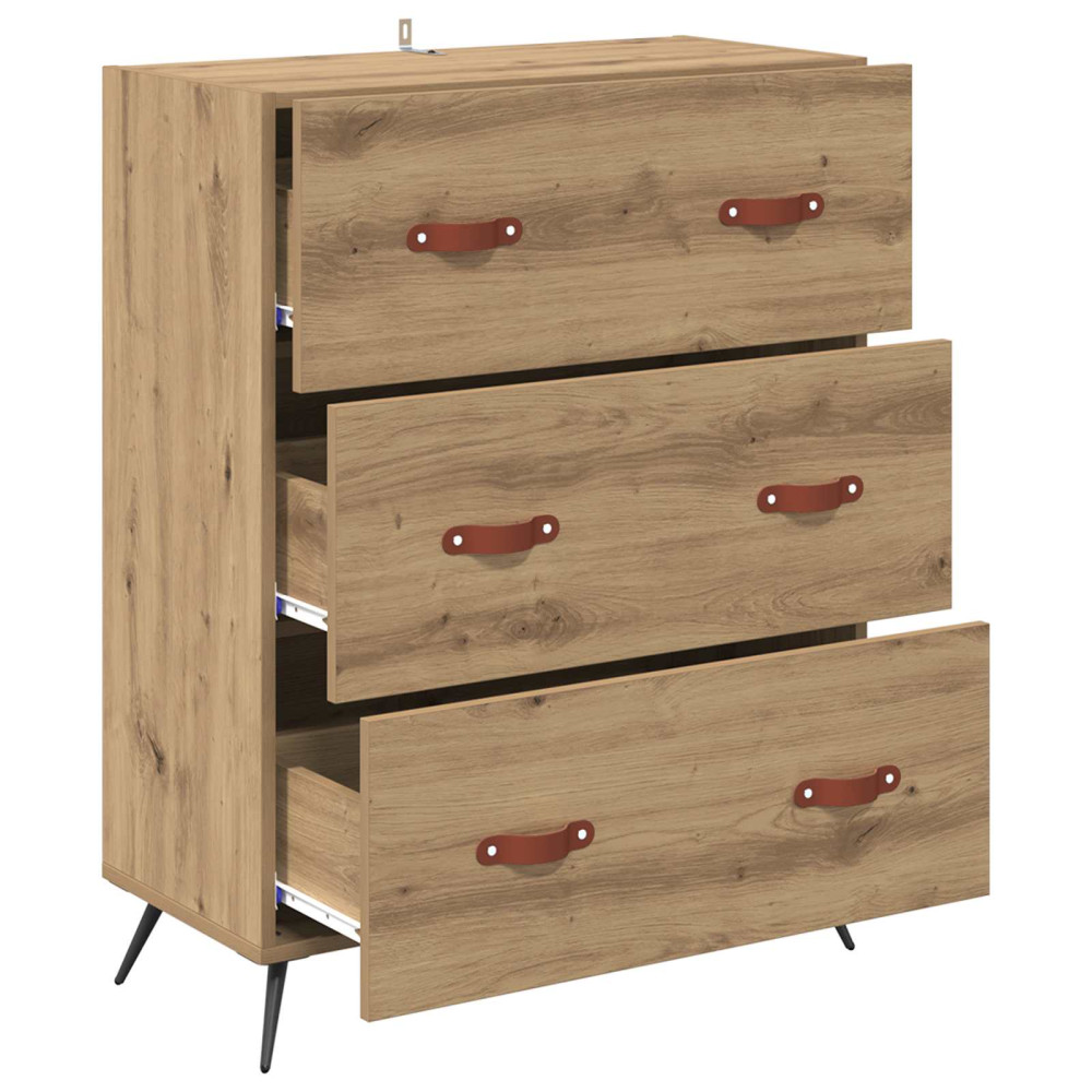 Produktbild för Kommode med låda Artisan Ek 69,5 x 34 x 90 cm Konstruerat trä