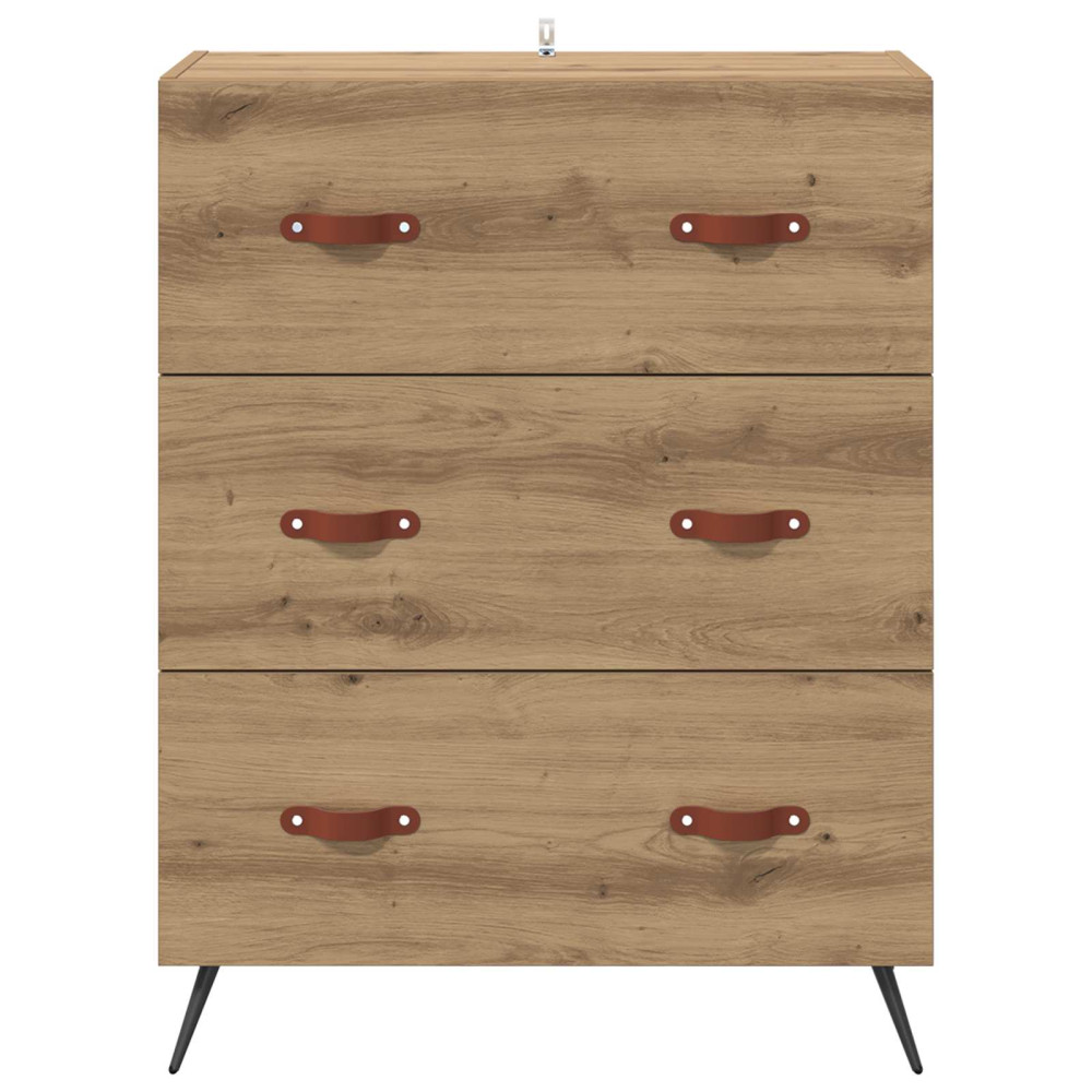 Produktbild för Kommode med låda Artisan Ek 69,5 x 34 x 90 cm Konstruerat trä