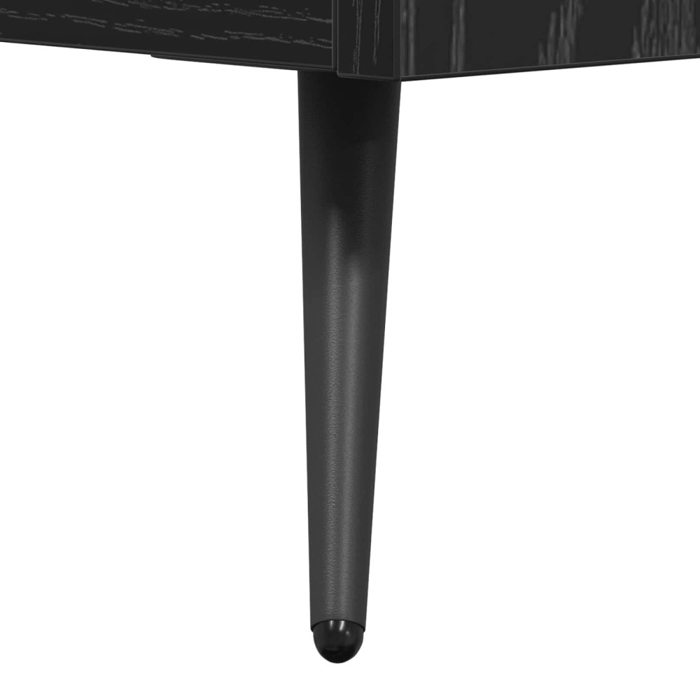Produktbild för Kommode med låda Svart Ek 69,5 x 34 x 90 cm Konstruerat trä