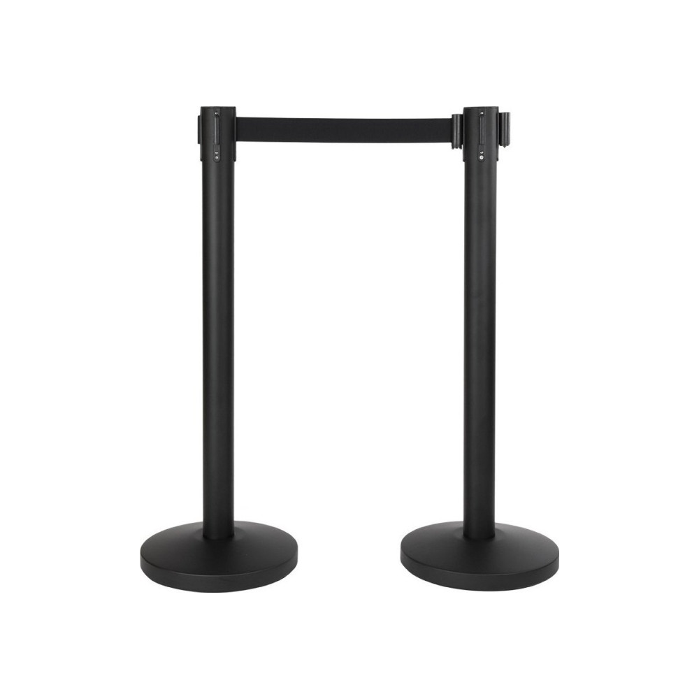 Produktbild för Securit® budget avspärrningsset med indrag, 2 stolpar 2 m sv...