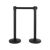Produktbild för Securit® budget avspärrningsset med indrag, 2 stolpar 2 m sv...
