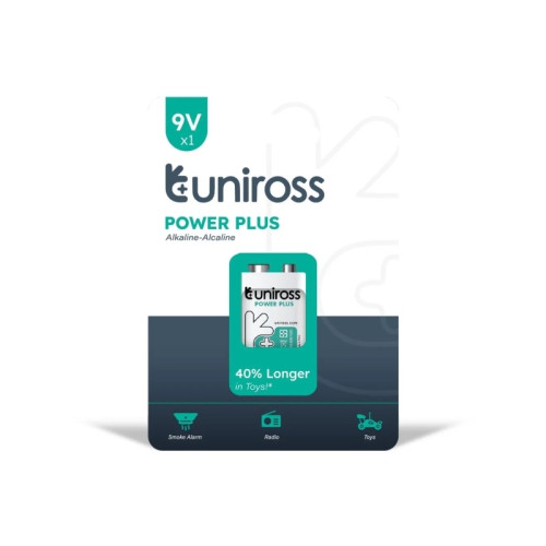 Uniross Batteries Power Plus Alkaline 6LR61 9V