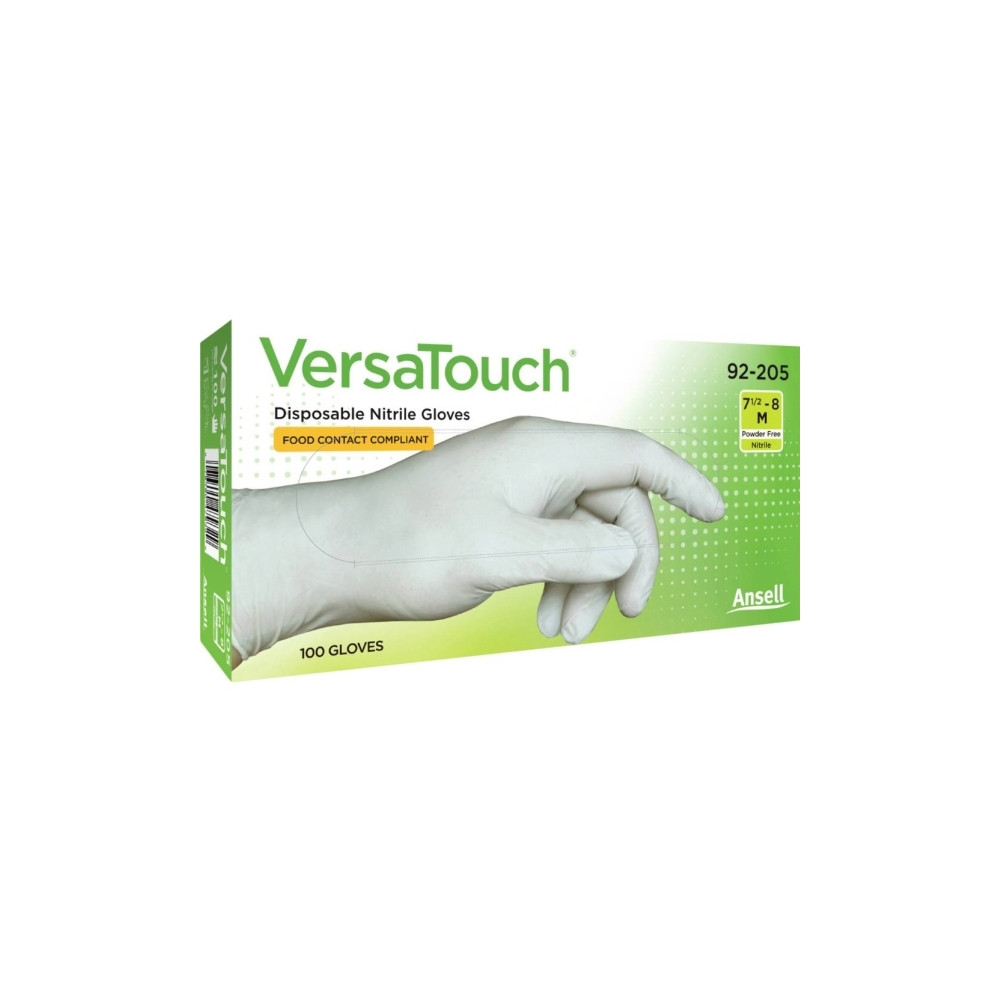 Produktbild för Engångshandskar Ansell VersaTouch 92-205, otryckta, vita, st...