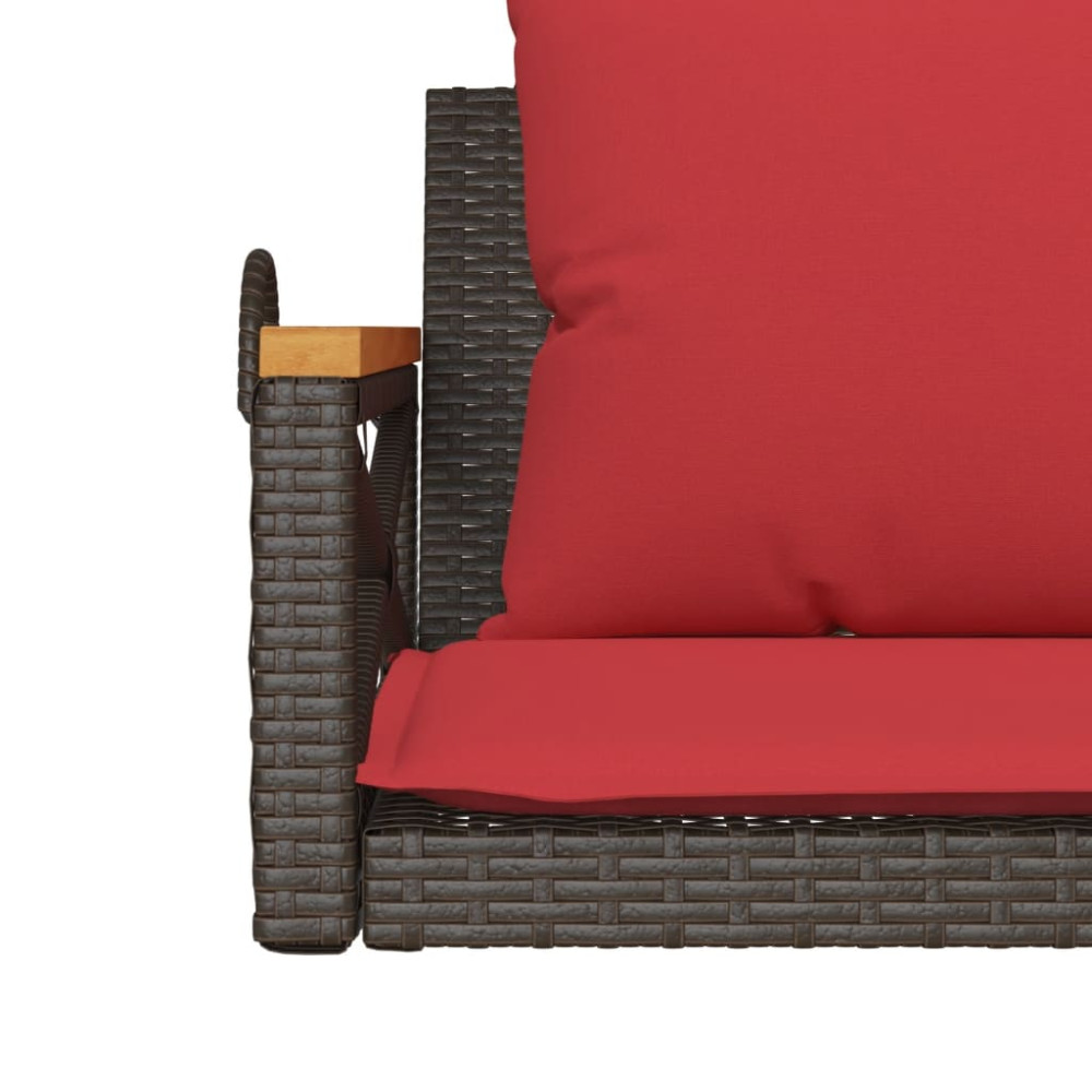 Produktbild för Gungbänk med dynor brun 109x62x40 cm konstrotting