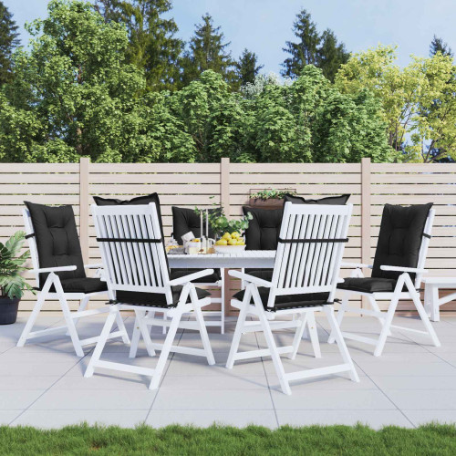 vidaXL Set med Hög Rygghörn Kuddar 6 pcs Melange svart 120 x 50 x 7 cm