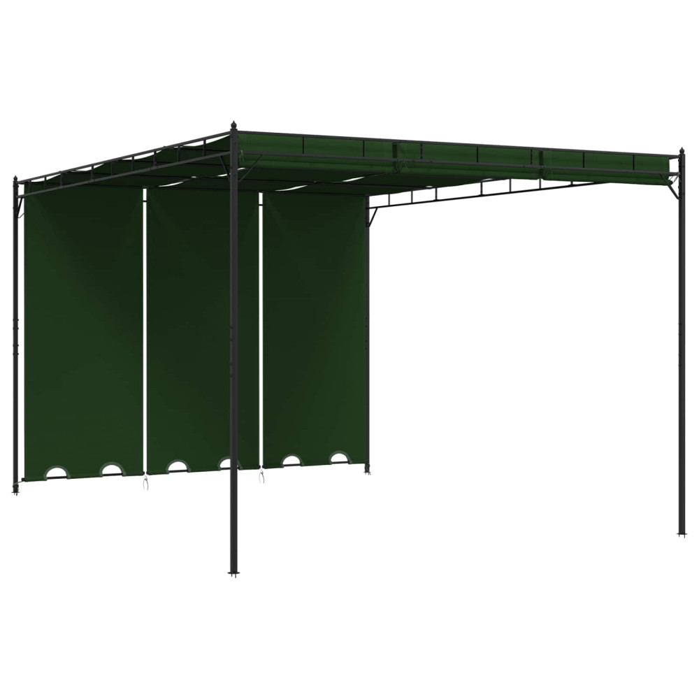 Produktbild för Paviljong 4 x 3 x 2,3 m Grön Polyester och Stål