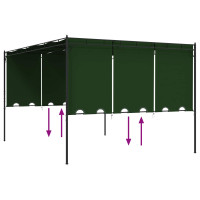 Produktbild för Paviljong 4 x 3 x 2,3 m Grön Polyester och Stål