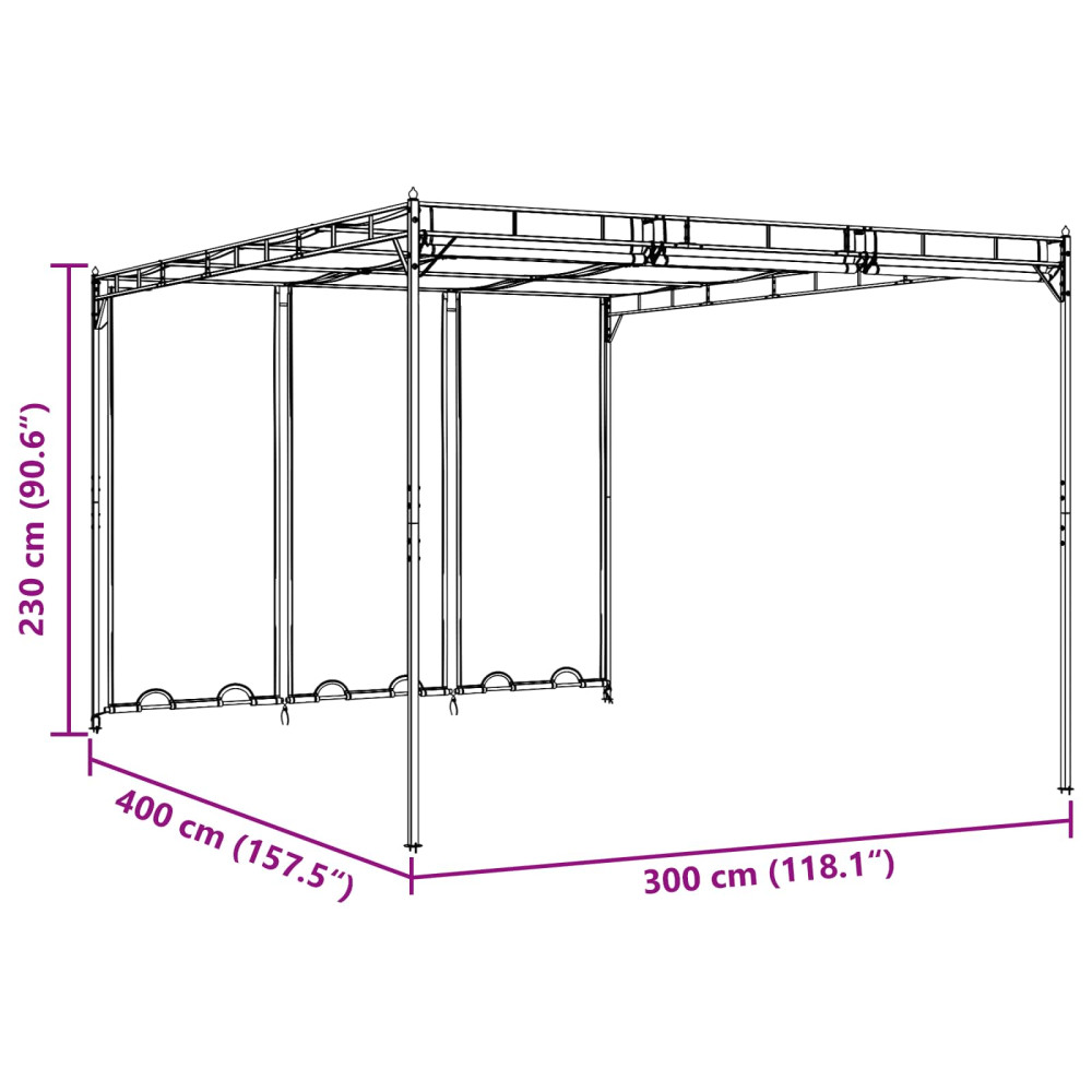 Produktbild för Paviljong 4 x 3 x 2,3 m Grön Polyester och Stål
