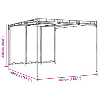 Produktbild för Paviljong 4 x 3 x 2,3 m Grön Polyester och Stål